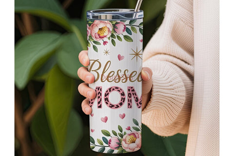 Blessed Mom 20oz Tumbler Wrap Sublimation DesignSVG 
