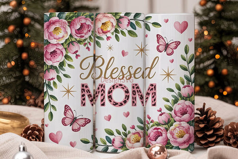 Blessed Mom 20oz Tumbler Wrap Sublimation DesignSVG 