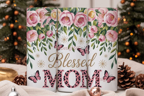 Blessed Mom 20oz Tumbler Wrap Sublimation DesignSVG 
