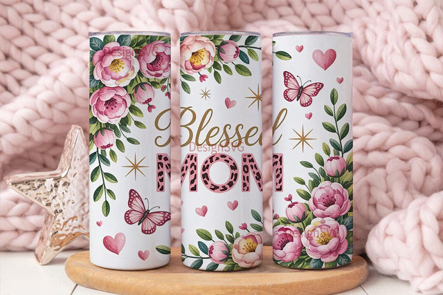 Blessed Mom 20oz Tumbler Wrap Sublimation DesignSVG 