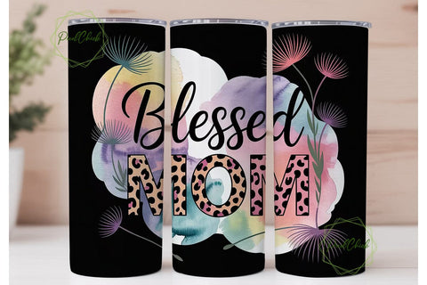 Blessed Mom 20oz Tumbler Wrap Sublimation PixelChick 
