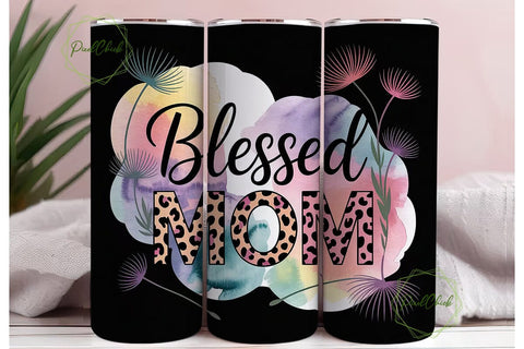 Blessed Mom 20oz Tumbler Wrap Sublimation PixelChick 