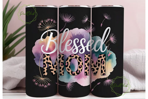 Blessed Mom 20oz Tumbler Wrap Sublimation PixelChick 