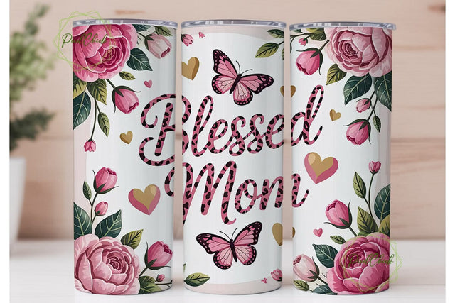 Blessed Mom 20oz Tumbler Wrap Sublimation PixelChick 