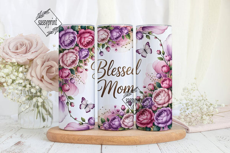 Blessed Mom 20oz Tumbler Wrap Sublimation sassyprint 