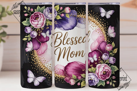 Blessed Mom 20oz Tumbler Wrap Sublimation sassyprint 