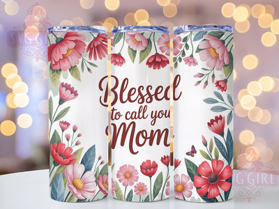 Blessed Mom Floral 20oz Tumbler, Sublimation Gift, Best Mom Mug, 20oz Tumbler Design, Blessed Mom Graphic, Mom Appreciation Theme, Floral Wrap Sublimation SvggirlplusArt 