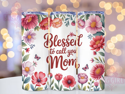 Blessed Mom Floral 20oz Tumbler, Sublimation Gift, Best Mom Mug, 20oz Tumbler Design, Blessed Mom Graphic, Mom Appreciation Theme, Floral Wrap Sublimation SvggirlplusArt 
