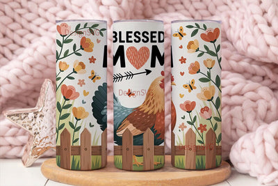 Blessed Mom Hen 20oz Tumbler Design Sublimation DesignSVG 