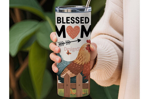 Blessed Mom Hen 20oz Tumbler Design Sublimation DesignSVG 