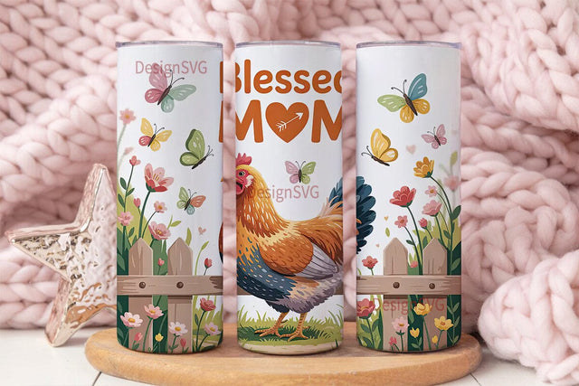 Blessed Mom Hen 20oz Tumbler Design Sublimation DesignSVG 