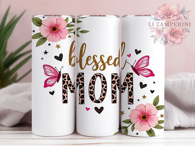 Blessed Mom Mother's Day Inspirational Tumbler, Mother's Day Gift, 20oz Sublimation Tumbler, Mom Appreciation, Cute Mom Drinkware, Gift for Mom, Inspirational Tumbler Sublimation Li Zamperini 