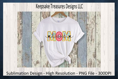 Blessed Mom Sublimation Design, Faux Stitch Embroidery, Mother's Day PNG, Mom Quotes Sublimation Keepsake Treasures Designs LLC. 