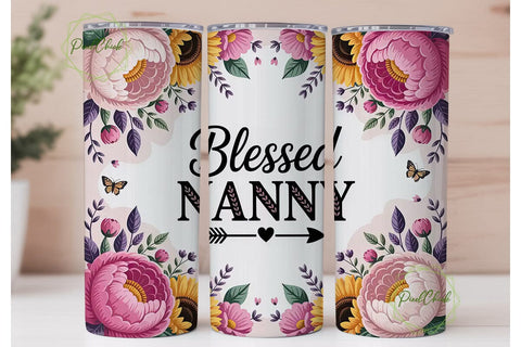 Blessed Nanny 20oz Tumbler Design Sublimation PixelChick 