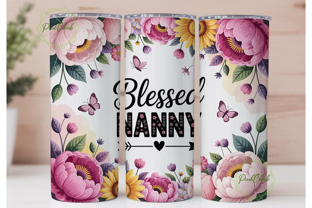 Blessed Nanny 20oz Tumbler Design Sublimation PixelChick 