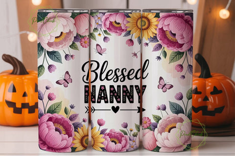 Blessed Nanny 20oz Tumbler Design Sublimation PixelChick 