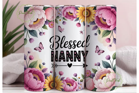 Blessed Nanny 20oz Tumbler Design Sublimation PixelChick 