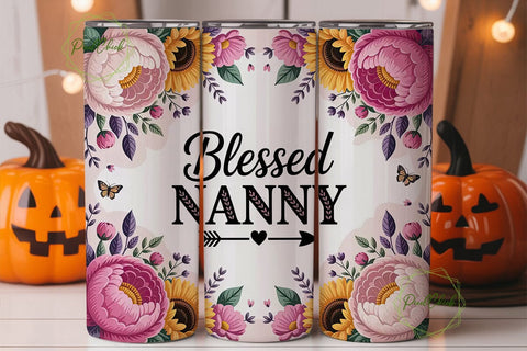 Blessed Nanny 20oz Tumbler Design Sublimation PixelChick 