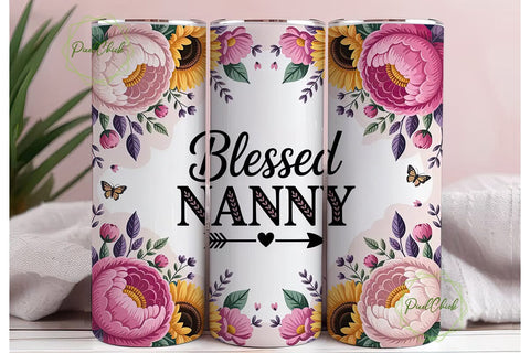 Blessed Nanny 20oz Tumbler Design Sublimation PixelChick 