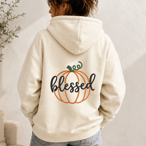 Blessed Pumpkin Embroidery Design – Fall Pumpkin Machine Embroidery File, Thanksgiving Autumn Blessed Design Embroidery/Applique DESIGNS PatternFeed8 