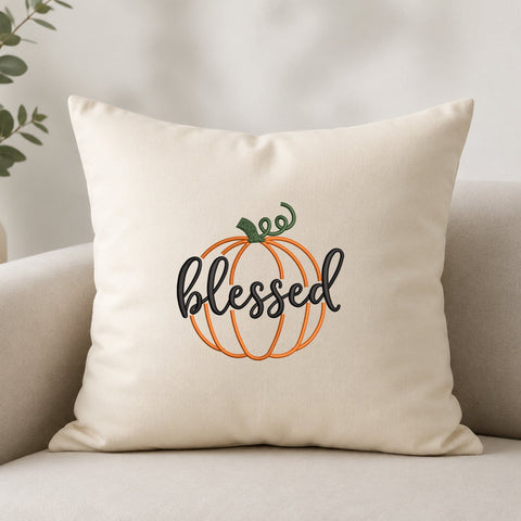 Blessed Pumpkin Embroidery Design – Fall Pumpkin Machine Embroidery File, Thanksgiving Autumn Blessed Design Embroidery/Applique DESIGNS PatternFeed8 