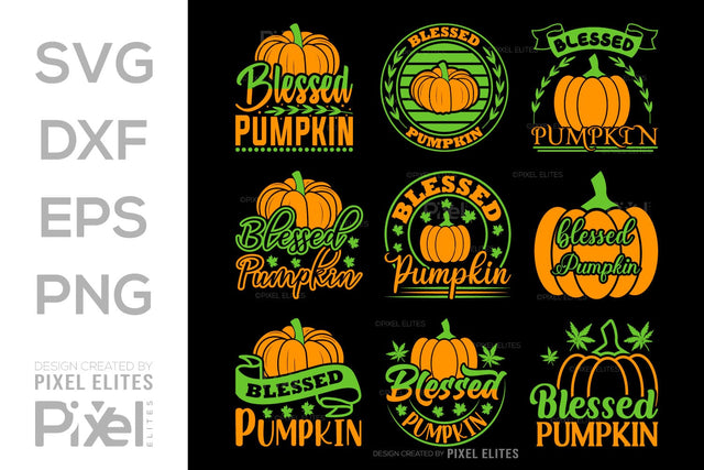 Blessed Pumpkin SVG Thanksgiving Bundle Happy Autumn Hello Fall Thanksgiving Quote PET 00921 SVG ETC Craft 