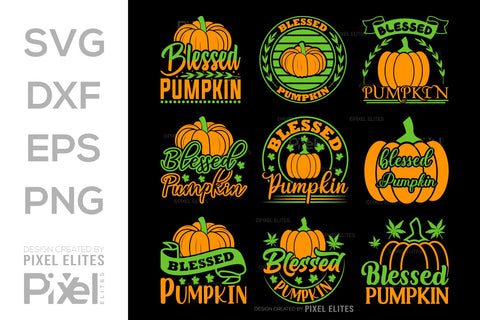 Blessed Pumpkin SVG Thanksgiving Bundle Happy Autumn Hello Fall Thanksgiving Quote PET 00921 SVG ETC Craft 