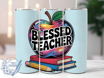Blessed Teacher 20oz Tumbler, Inspirational Teacher Quote, Blessed Teacher Wrap, Education Sublimation Design, 20oz Tumbler Wrap, Sublimation Design PNG, Teacher Gift Sublimation ToriDesigns 