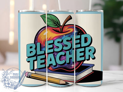 Blessed Teacher 20oz Tumbler, Inspirational Teacher Quote, Blessed Teacher Wrap, Education Sublimation Design, 20oz Tumbler Wrap, Sublimation Design PNG, Teacher Gift Sublimation ToriDesigns 