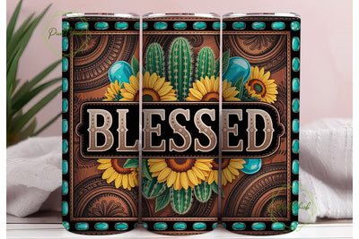 Blessed Western Tumbler Wrap Sublimation PixelChick 