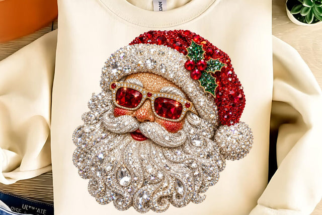 Bling Christmas Santa PNG Sublimation DesignPlante 503 