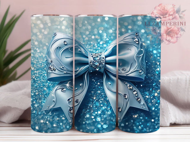 Bling Coquette Bow Sparkle Tumbler, Coquette Bow Sublimation Design, Glam Jewels Art, 20oz Glitter Tumbler, Whimsical Glam Mug, Sparkling Bow Cup, Elegant Jewel Wrap Sublimation Li Zamperini 