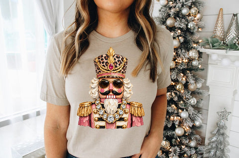 Bling Nutcracker PNG, Leopard Christmas Nutcracker Design Sublimation Pickled Thistle Creative 