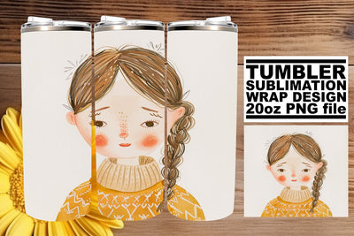 Blissful Beauty Portrait Art Tumbler Design - Sublimation 20oz Sublimation afrosvg 