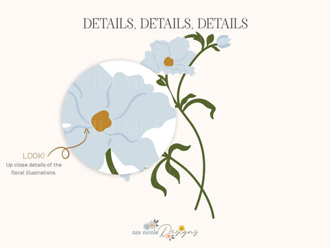 Blissful Blooms Floral Craft File SVG Aja Nicole Designs 