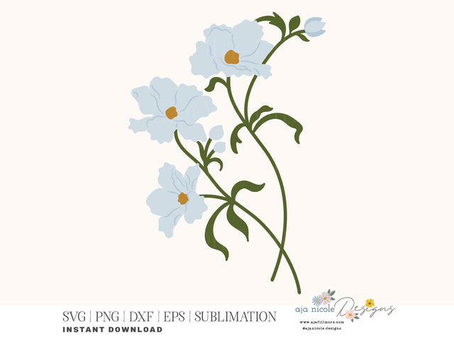 Blissful Blooms Floral Craft File SVG Aja Nicole Designs 