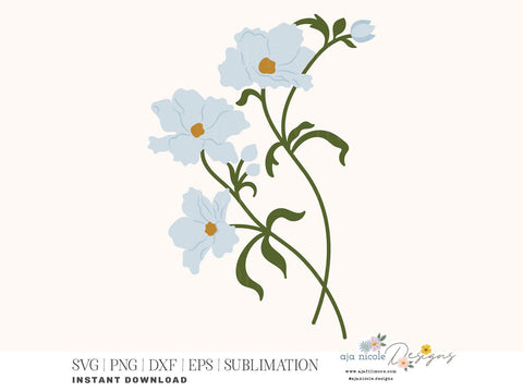 Blissful Blooms Floral Craft File SVG Aja Nicole Designs 