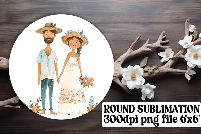 Blissful Watercolor Couple Sublimation Collection Sublimation afrosvg 