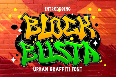 Block Busta - Urban Graffiti Font Font Mozzatype 