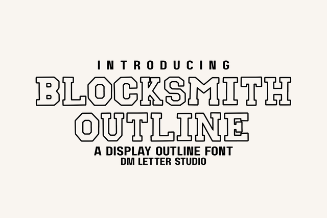 Blocksmith Outline Font Dm Letter Studio 