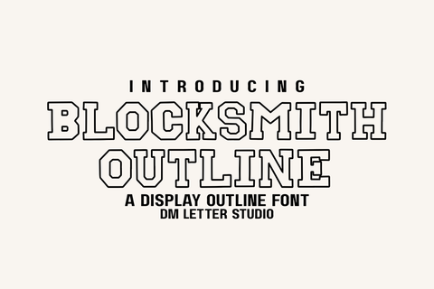 Blocksmith Outline Font Dm Letter Studio 