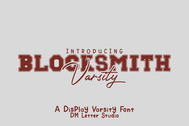 Blocksmith Varsity Font Dm Letter Studio 