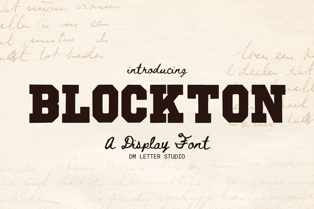 Blockton Font Dm Letter Studio 