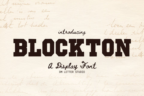 Blockton Font Dm Letter Studio 