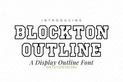 Blockton Outline Font Dm Letter Studio 