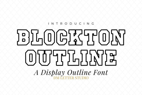 Blockton Outline Font Dm Letter Studio 