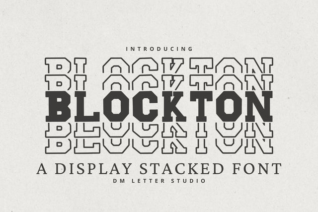 Blockton Stacked Font Dm Letter Studio 