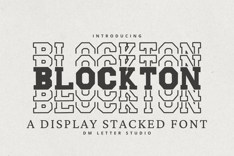 Blockton Stacked Font Dm Letter Studio 