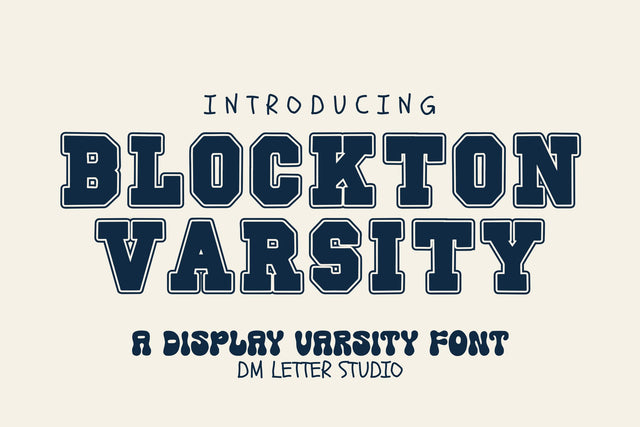 Blockton Varsity Font Dm Letter Studio 