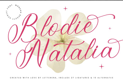 Blodie Natalia - Modern Beauty Script Font Letterena Studios 